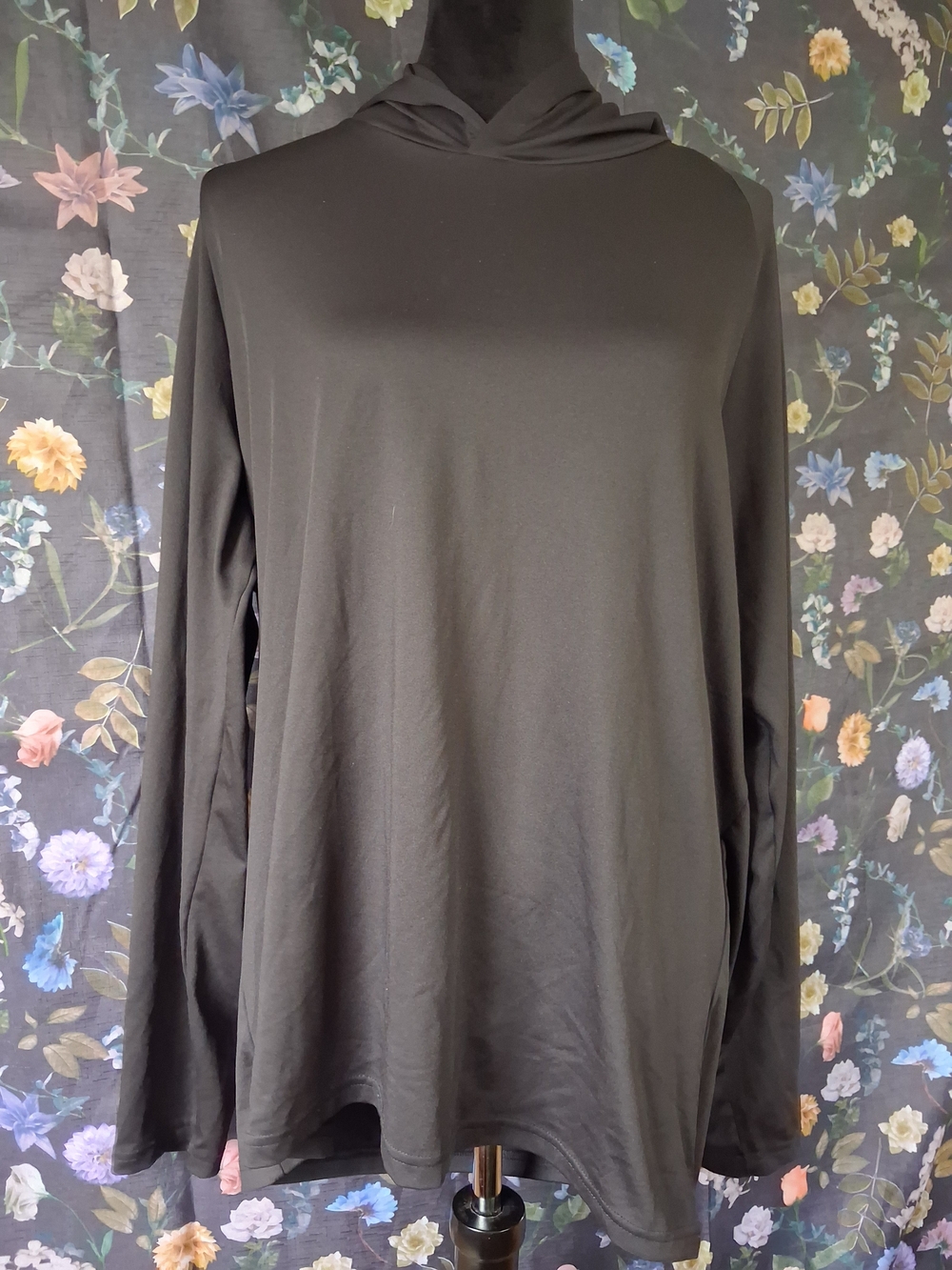 Black Hooded Long-Sleeve men's Top